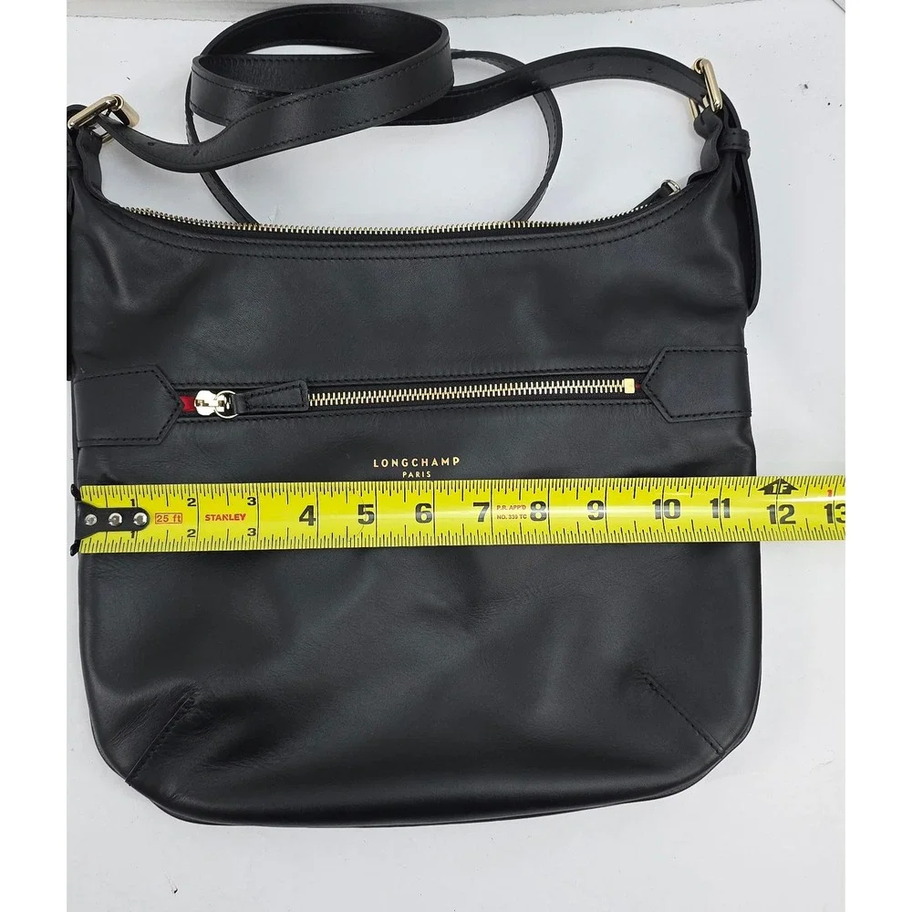 Longchamp Cavalcade Black Leather Crossbody Bag Gold Hardware L1325888 001 - Picture 7 of 8